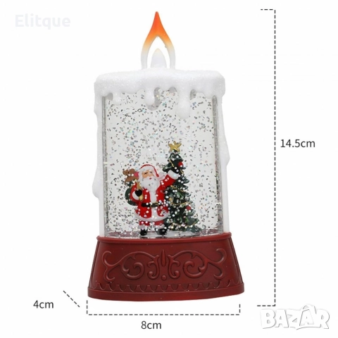 Коледна декоративна LED свещ – Безопасна, блестяща и идеална за одарък, снимка 4 - Декорация за дома - 52750010