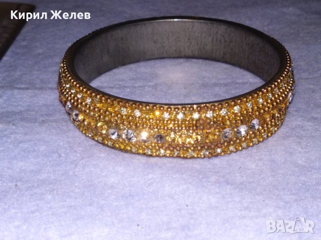 КРИСТАЛНА ПОЗЛАТЕНА и ПОСРЕБРЕНА КРАСИВА РЕТРО ГРИВНА от БЛАГОРОДНА СТОМАНА 70631, снимка 8 - Гривни - 41202067