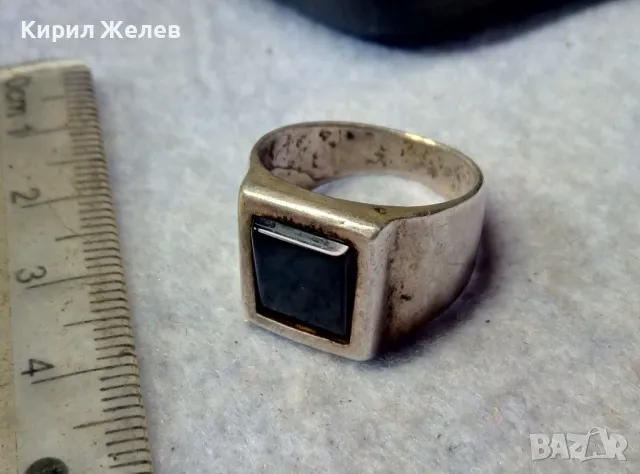 АРИСТОКРАТИЧЕН КЛАСИЧЕСКИ МОДЕЛ СРЕБЪРЕН ПРЪСТЕН СРЕБРО 925 с ЮВЕЛИРНО ШЛИФОВАН ЧЕРЕН ОНИКС 49980, снимка 10 - Пръстени - 50024975