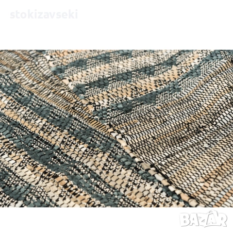 Килим тип черга с ресни, черно с бежово, 3 размера, снимка 3 - Килими - 53511558