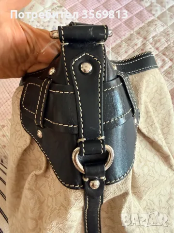ОРИГИНАЛ DKNY, DONNA KARAN NEW YORK, УНИКАЛНА ГОЛЯМА МЕКА ЧАНТА, текстил и 100% естествена кожа, снимка 3 - Чанти - 55729546