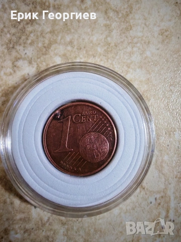 1 ЕВРО ЦЕНТ Франция 2004 ДЕФЕКТ, снимка 2 - Нумизматика и бонистика - 53609942