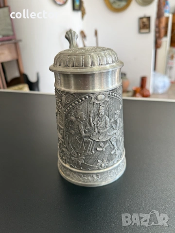 Немска калаена халба с капак - Alwe. №7853