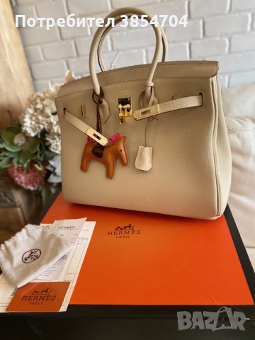 чанта Ермес Биркин 35см*Hermès Birkin 35 White Clemence Gold Hardware