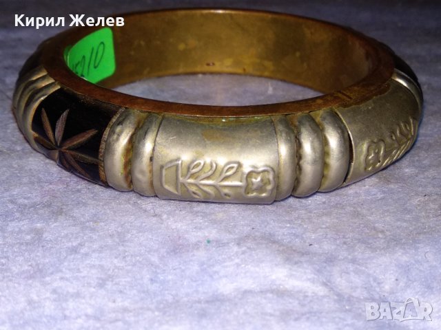 СТАРИННА БРОНЗОВА АЗИАТСКА ТРАДИЦИОННА ЕТНО ГРИВНА с РЕЗБОВАН РОГ и ПОСРЕБРЕНИ ЕЛЕМЕНТИ 73681, снимка 3 - Антикварни и старинни предмети - 41102343