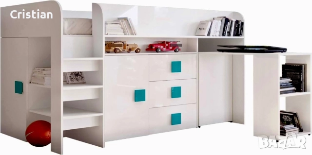 Детско двуетажно легло Toledo, снимка 2 - Мебели за детската стая - 51583378