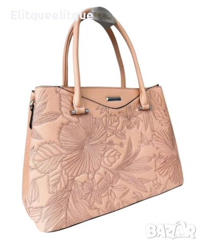 Елегантна дамска чанта с флорална бродерия