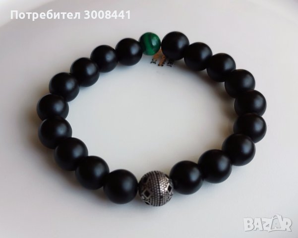 Мъжка гривна Оникс-Малахит