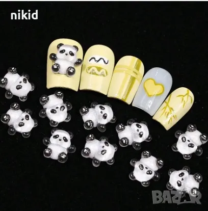 Панда Панди мече акрил фигурка бижу за нокти декорация украса за маникюр крафт, снимка 6 - Продукти за маникюр - 47476609