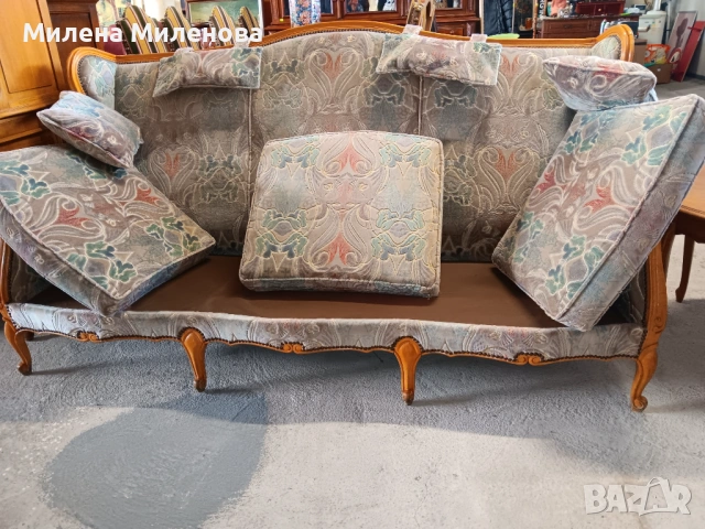 Винтиж диван тройка , снимка 9 - Дивани и мека мебел - 51000565