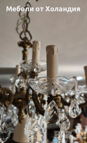 Месингов полилей за 12 крушки, снимка 8 - Полилеи - 53084023