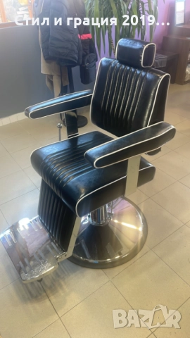 Бръснарски стол Cut - черен, снимка 7 - Бръснарски столове - 44598286