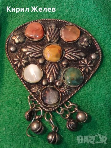 СТАРИННО ОСМАНСКО с КАМЪНИ НЕФРИТ и ХАЛЦЕДОН УКРАШЕНИЕ за НОСИЯ 9906, снимка 8 - Антикварни и старинни предмети - 29572616