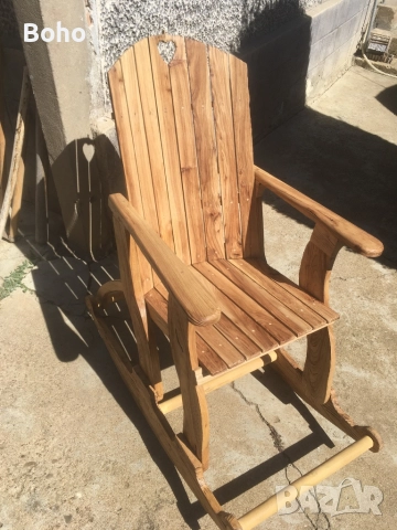 Люлеещ дървен стол, снимка 4 - Столове - 51847718