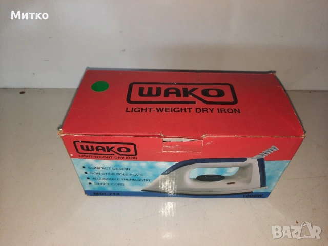 Нова компактна ютия за сухо гладене марка Wako модел MD-714, снимка 8 - Ютии - 53597819