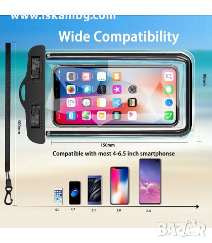 УНИВЕРСАЛЕН ВОДОУСТОЙЧИВ КАЛЪФ ЗА ТЕЛЕФОНИ - код 2535, снимка 7 - Калъфи, кейсове - 33936781