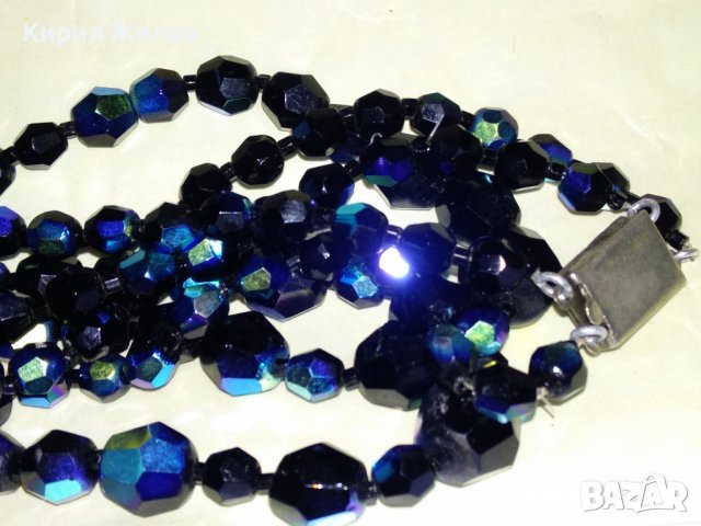 СТАРО РЕТРО КОЛИЕ ЮВЕЛИРНО ФАСЕТИРАН БОХЕМСКИ КРИСТАЛ и СРЕБЪРНА или ПОСРЕБРЕНА ЗАКОПЧАЛКА 34730 , снимка 5 - Антикварни и старинни предмети - 39201977