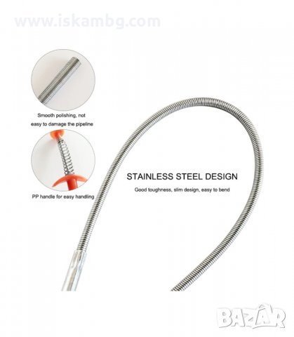 ПРУЖИНЕН УРЕД С ДЪЛЖИНА 1.6 МЕТРА, ЗА ОТПУШВАНЕ НА КАНАЛИ - КОД 3216, снимка 4 - Други инструменти - 33886559