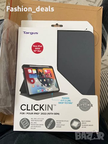 Нов защитен калъф Targus за таблет iPad 2022 Черен удобен Айпад Защита, снимка 10 - Друга електроника - 40173646