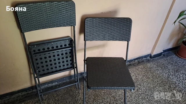 Сгъваеми столове ПВЦ ратан-2 бр., снимка 2 - Градински мебели, декорация  - 51327518