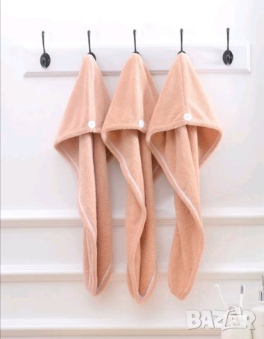 Микрофибърна кърпа за сушене на коса, снимка 3 - Шапки - 41816097