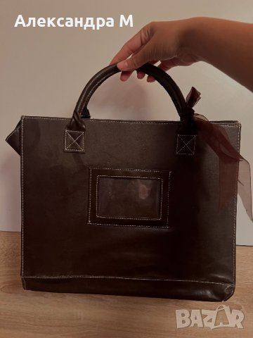 Кафява чанта тип папка/без прегради, снимка 1