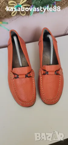 Оранжеви Обувки, мокасини 38н.Естествена кожа , снимка 3 - Дамски ежедневни обувки - 49474683