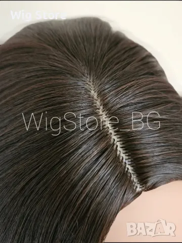 Тъмно кафява перука без бретон на вълни, снимка 5 - Аксесоари за коса - 47824728