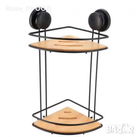 Бамбукова ъглова етажерка за баня