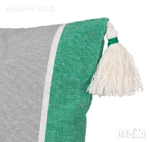 Декоративна  възглавница с пискюли, 50x30cм, Многоцветна/ райе, снимка 3 - Възглавници - 41015970