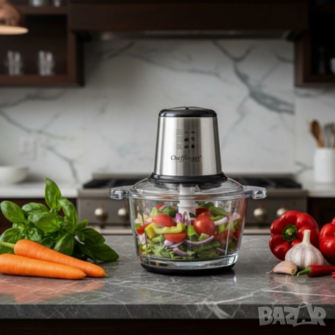 Висококачествен чопър Cheffinger CF-FP500 – за секунди нарязва, смесва и пести време в кухнята