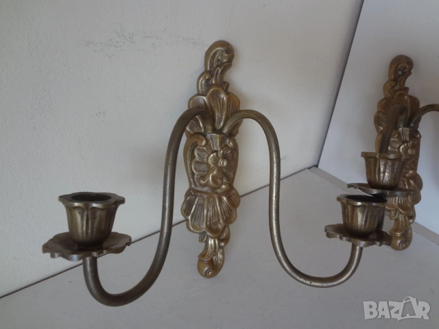 2 бр. бронзови свещника, снимка 5 - Антикварни и старинни предмети - 53528513