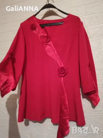 НОВА ЕЛЕГАНТНА ТУНИКА СЪС САТЕН XL, снимка 4 - Туники - 49394409