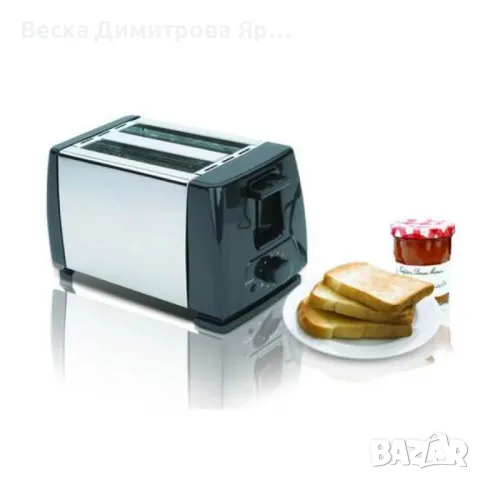 Тостер за хляб, 750W, 2 филийки, 6 степени, Инокс, снимка 1 - Тостери - 48758994