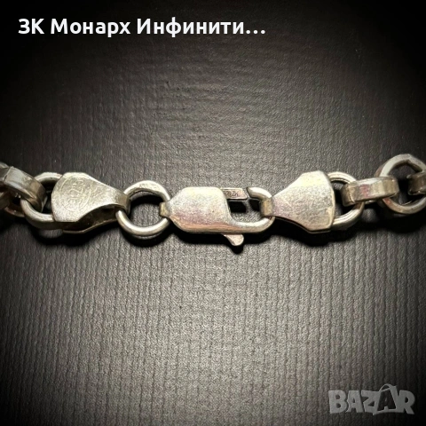 Сребърен ланец , снимка 3 - Колиета, медальони, синджири - 53741385