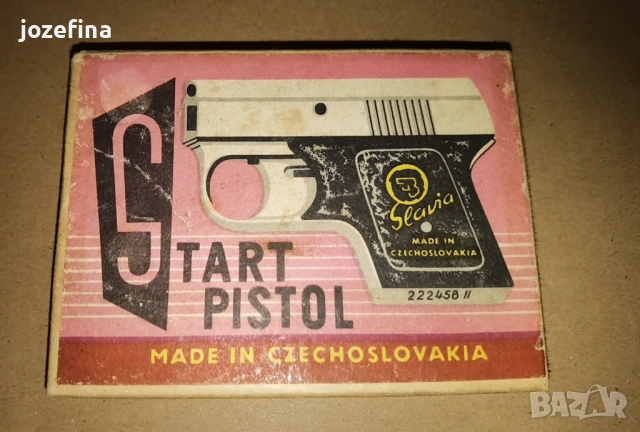 Метален ретро пистолет Slavia – Made in Czechoslovakia – колекционерскикапсулни, снимка 3 - Колекции - 52588659