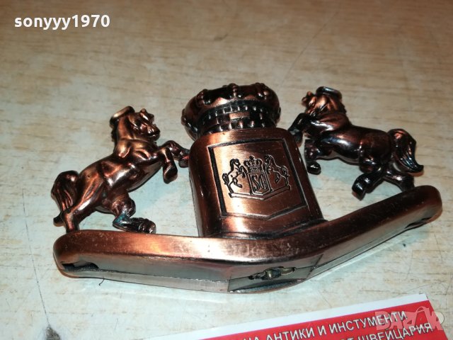 МЕТАЛНА ЗАПАЛКА С КОНЕ-ВНОС ФРАНЦИЯ 0402221247, снимка 3 - Колекции - 35669537