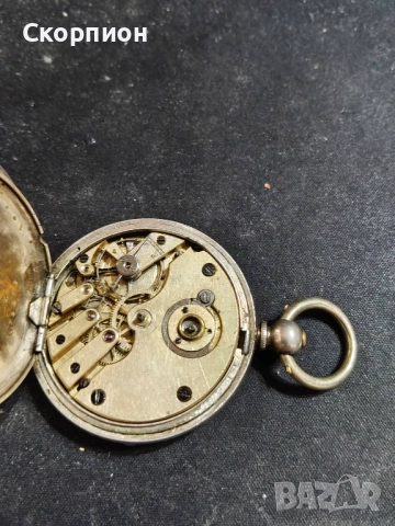 Швейцарски СРЕБЪРЕН джобен часовник 1900г. с ключе - 10 РУБИНА ПРОМОЦИЯ, снимка 16 - Джобни - 50419600