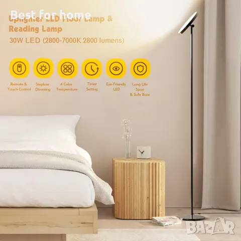 Модерна подова LED лампа Albrillo YFLL с грижа за очите, снимка 2 - Лампиони - 48675556