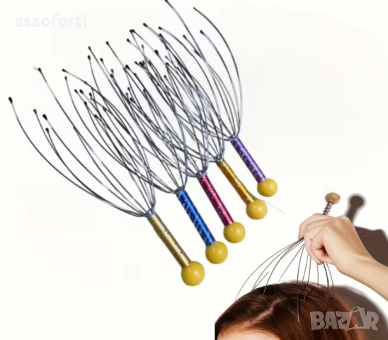 Релаксиращ Масажор за Глава (Скалп) – Облекчава Стреса и Главоболието, снимка 4 - Масажори - 52551447