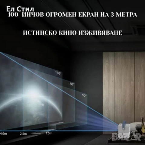 Smart Projector Q96 E300 – твоето лично кино във всеки дом, снимка 3 - Плейъри, домашно кино, прожектори - 53586474