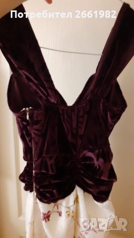 Разкошна рокля на цветя с кадифе, снимка 4 - Рокли - 33864187