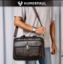 Мъжка кожена месинджър чанта с капак Humerpaul* / С Черна и кафява кожа!, снимка 8