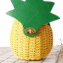 Малка ратанова чантичка Pineapple, снимка 4
