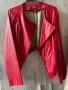 Червено кожено дамско яке, снимка 1 - Якета - 39370033