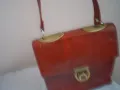 Винтидж стил на 80-те червена чанта с горна дръжка, снимка 10