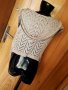 Бежова къса жилетка плетиво тип потник на дупки с качулка С/М, снимка 3
