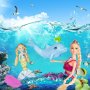 Игрален комплект за деца с кукла принцеса русалка, делфин и аксесоари, снимка 2