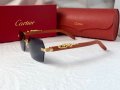 Cartier висок клас слънчеви очила Мъжки Дамски слънчеви с дървени дръжки, снимка 11