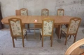 Комплект масивна разтегателна маса с 6 стола, снимка 2